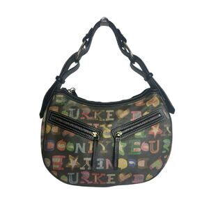Y2K Dooney & Bourke Rainbow Crayon Graffiti Logo Hobo Shoulder Bag
